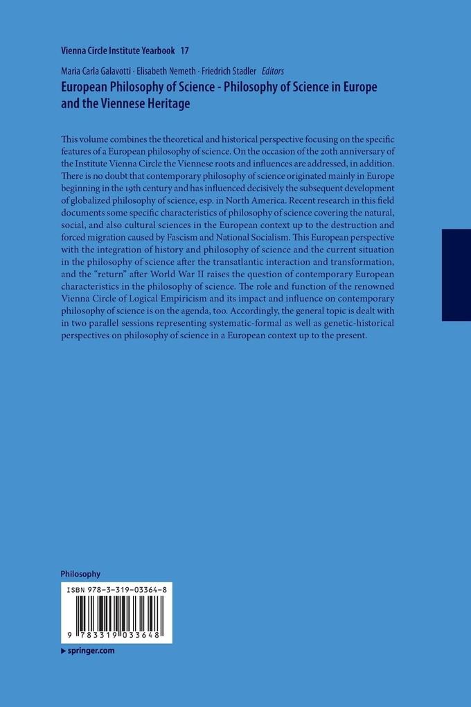 Weitere Ansicht: European Philosophy of Science - Philosophy of Science in Europe and the Viennese Heritage