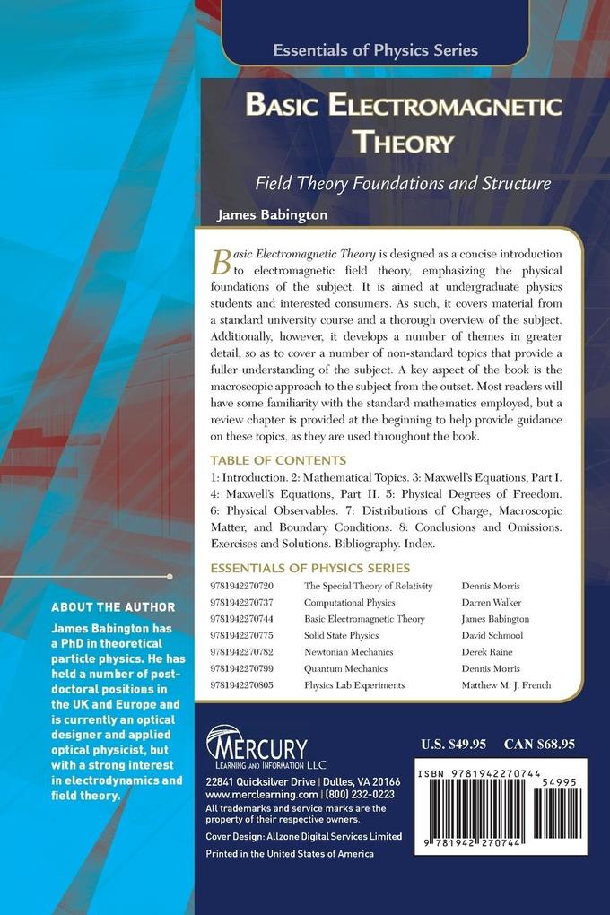 Weitere Ansicht: Basic Electromagnetic Theory | James Babington