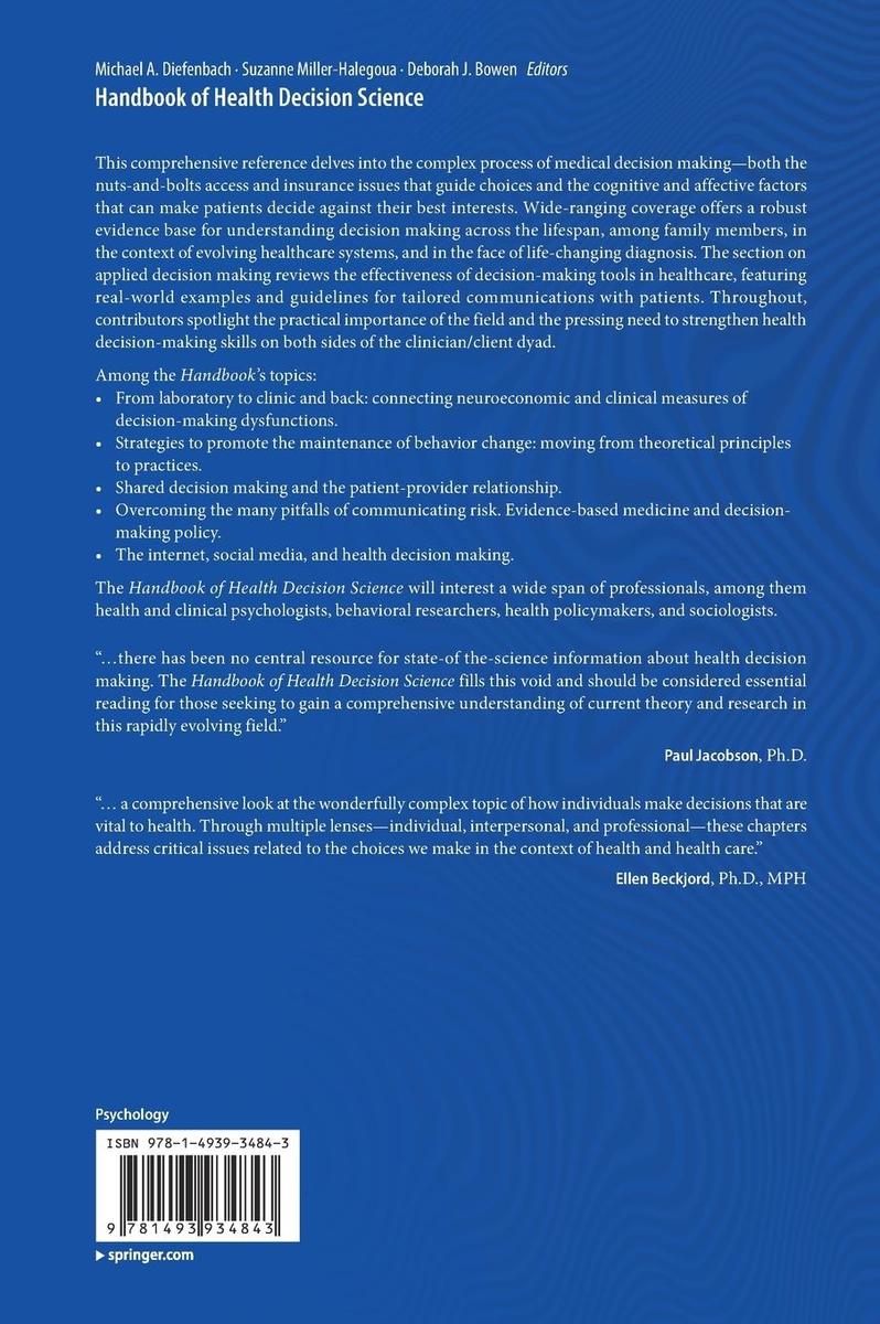 Weitere Ansicht: Handbook of Health Decision Science