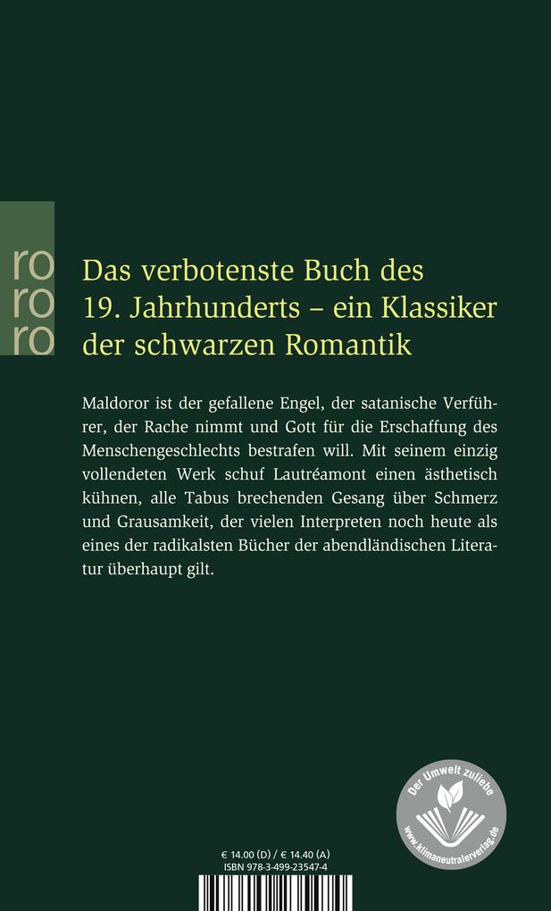 Weitere Ansicht: Die Gesänge des Maldoror | Lautreamont, Comte de Lautréamont