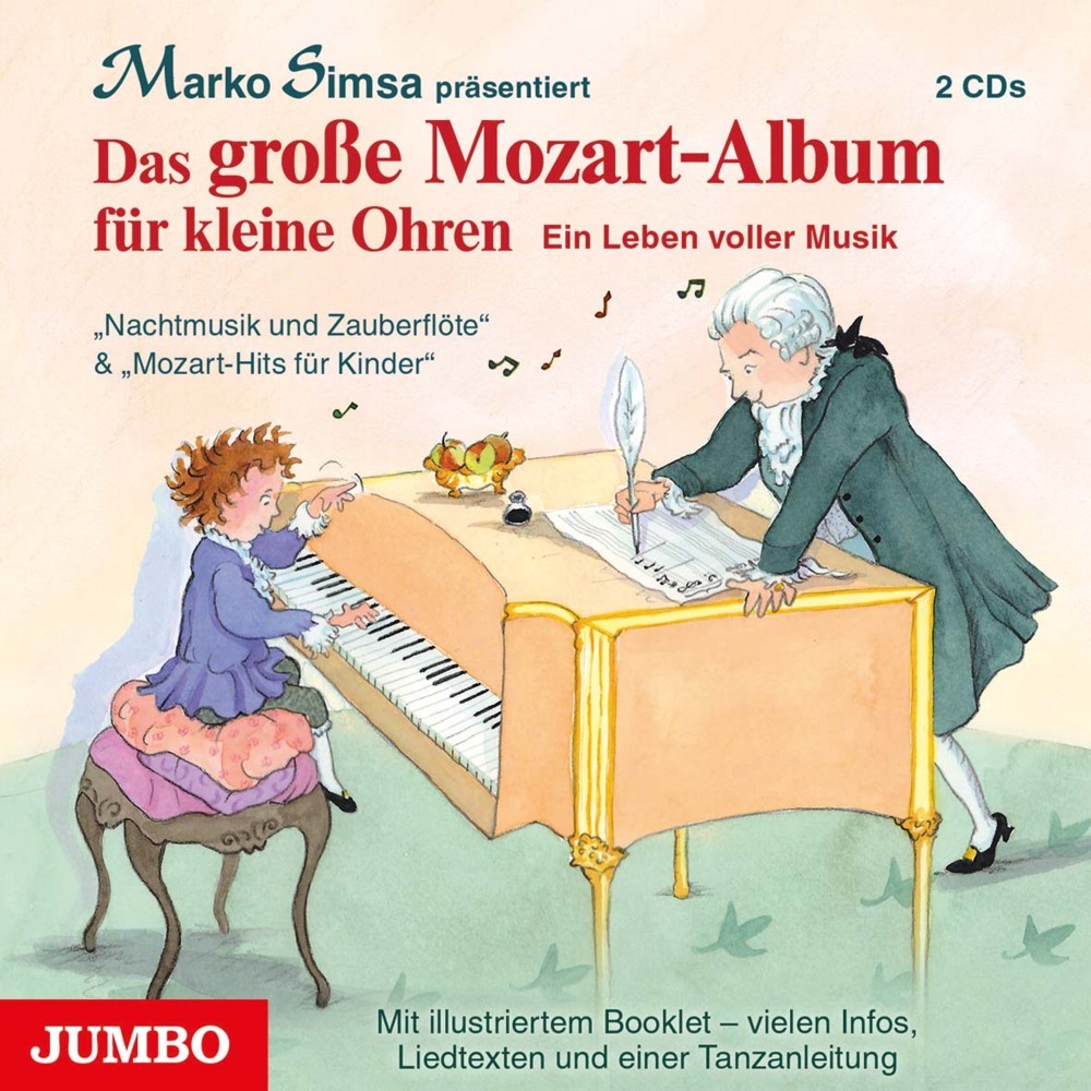 Produktbild: Das große Mozart-Album für kleine Ohren, 2 Audio-CDs | Marko Simsa