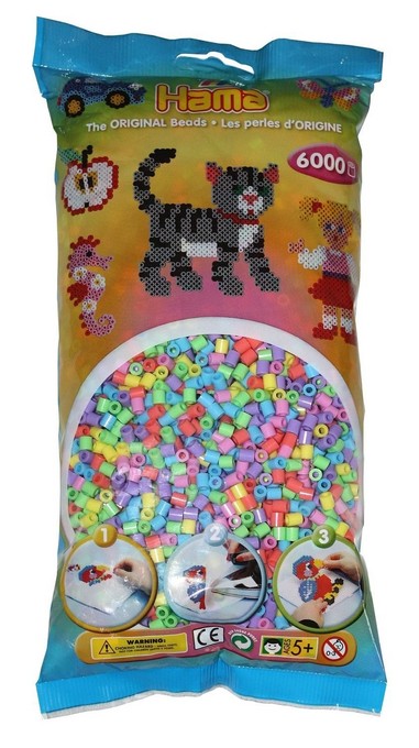 Produktbild: Hama - Perlenbeutel 6000 Stück pastell