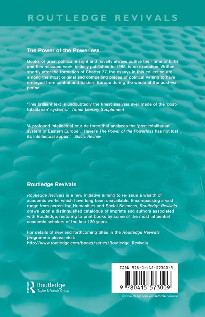 Weitere Ansicht: The Power of the Powerless (Routledge Revivals) | Vaclav Havel