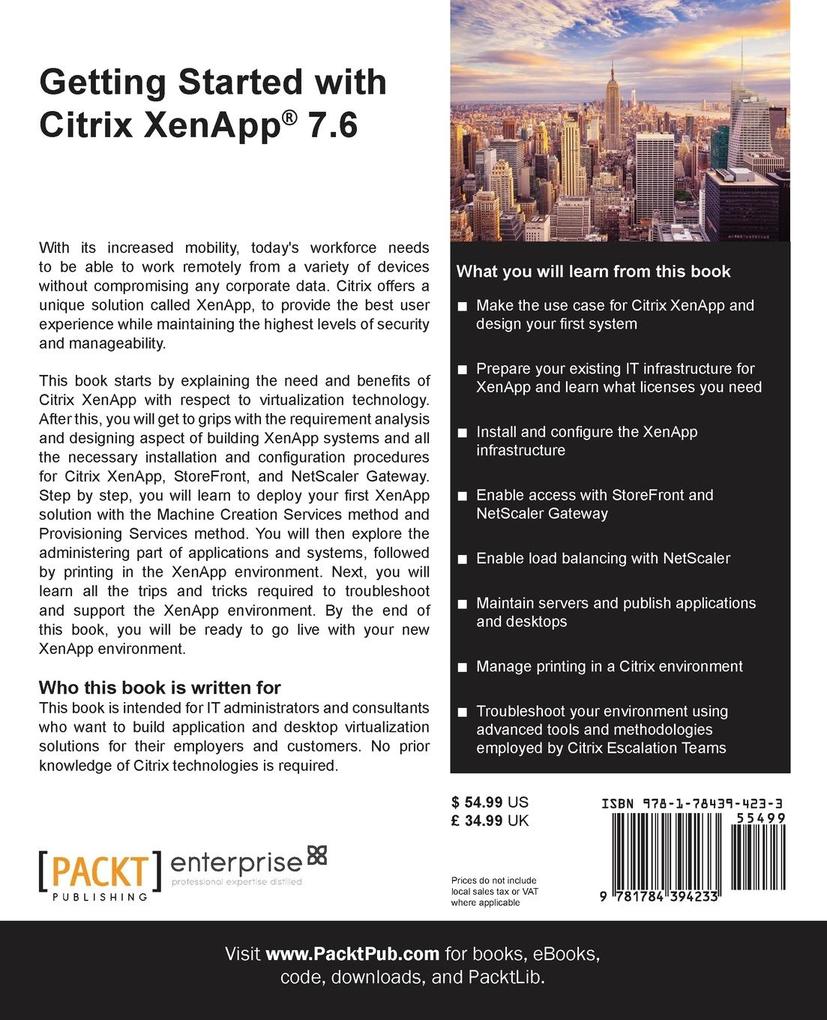 Weitere Ansicht: Getting Started with Citrix XenApp® 7.6 | Konstantin Cvetanov, Guillermo Musumeci, Esther Barthel