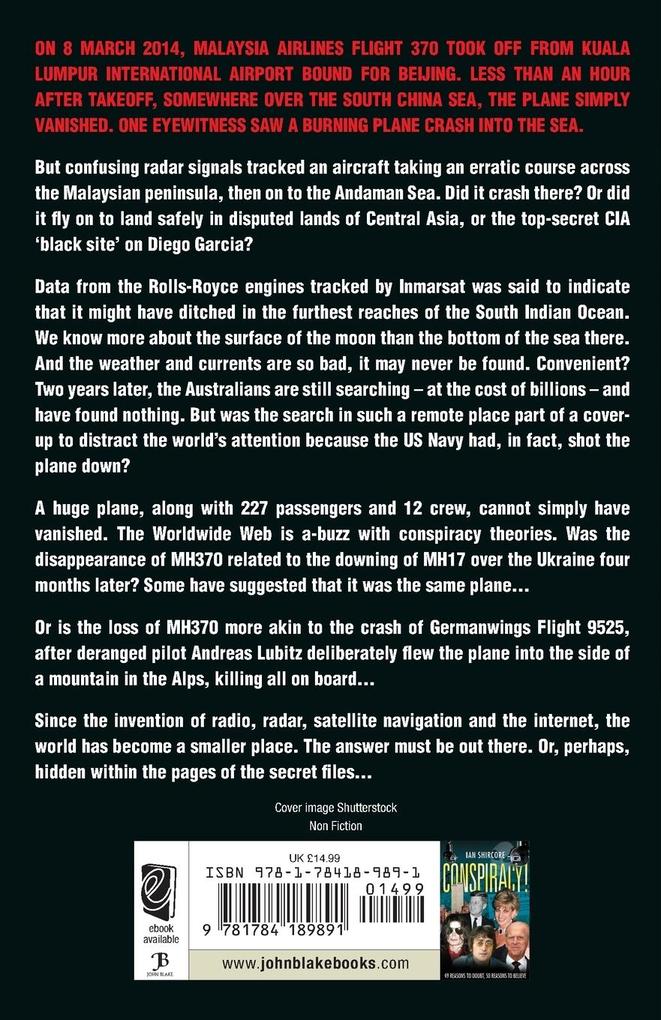 Weitere Ansicht: MH370 The Secret Files - At Last...The Truth Behind the Greatest Aviation Mystery of All Time | Nigel Cawthorne