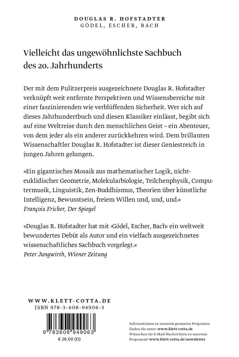 Weitere Ansicht: Gödel, Escher, Bach - ein Endloses Geflochtenes Band | Douglas Hofstadter