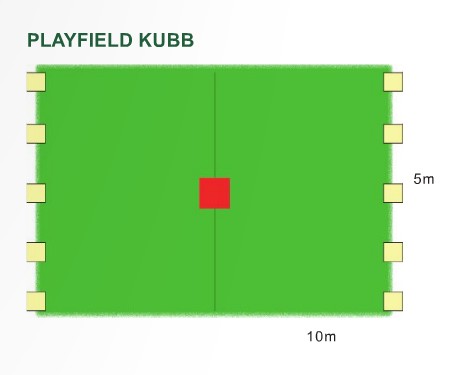 Weitere Ansicht: KUBB Original mit rotem König: Premium Wikingerspiel von BEX aus Gummibaumholz