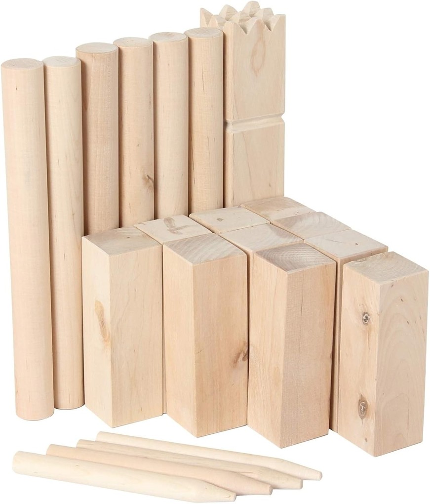 Weitere Ansicht: Wikingerspiel Kubb, kleine Größe, im Baumwollbeutel