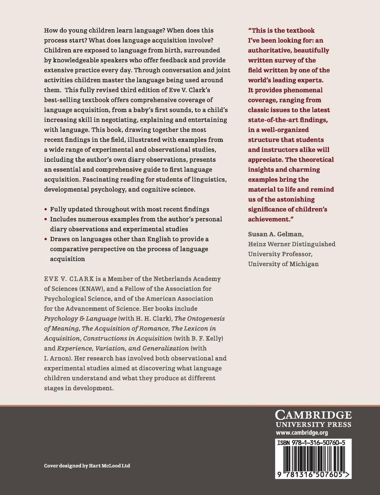 Weitere Ansicht: First Language Acquisition | Eve V. Clark