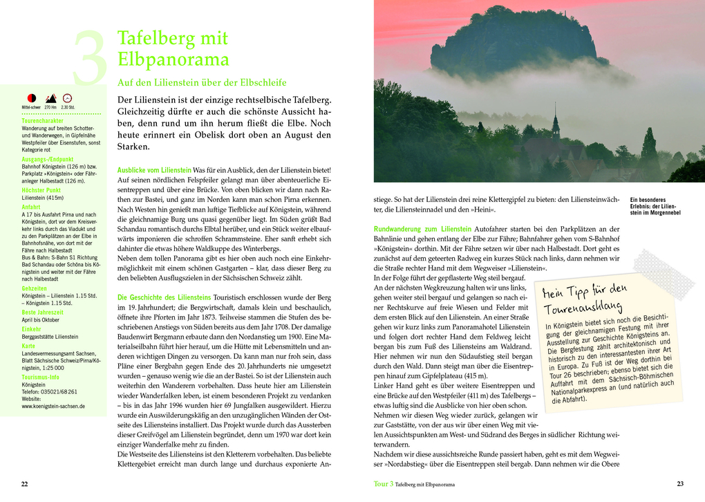 Weitere Ansicht: Wandertouren für Langschläfer Sächsische Schweiz | Michael Kleemann