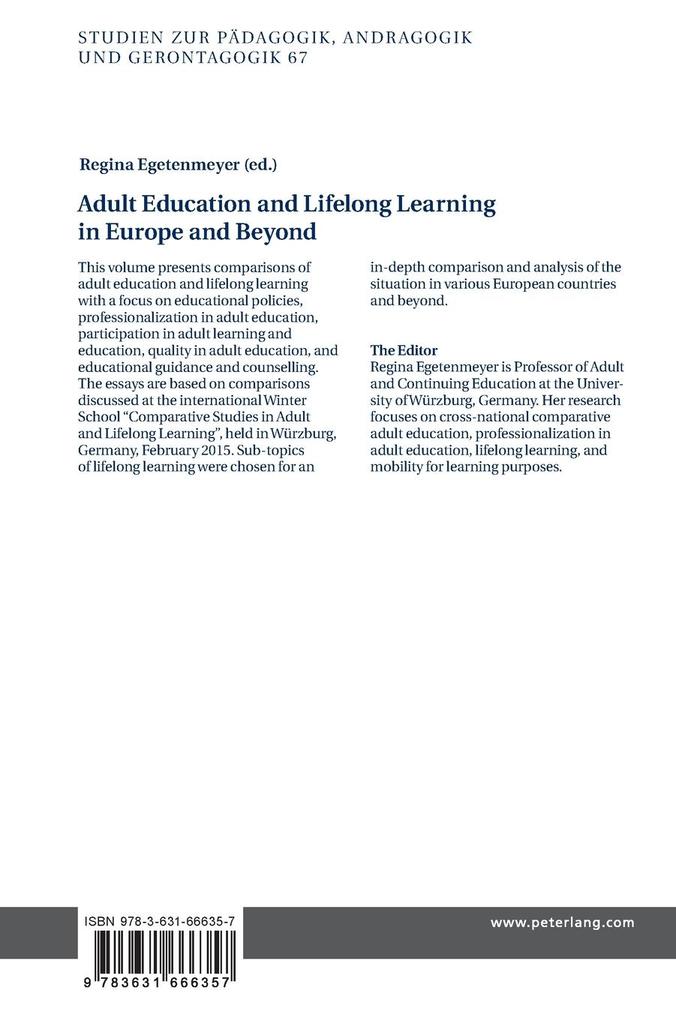 Weitere Ansicht: Adult Education and Lifelong Learning in Europe and Beyond