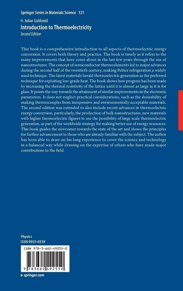 Weitere Ansicht: Introduction to Thermoelectricity | H. Julian Goldsmid