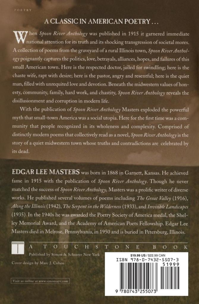 Weitere Ansicht: Spoon River Anthology | Edgar Lee Masters
