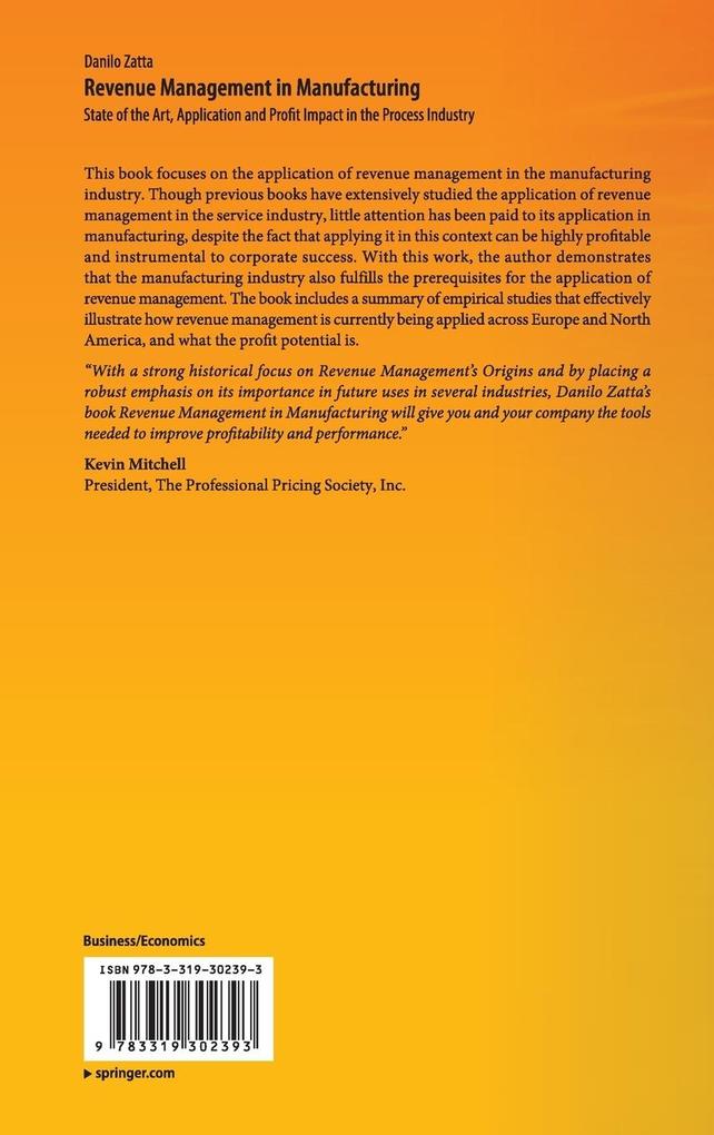 Weitere Ansicht: Revenue Management in Manufacturing | Danilo Zatta
