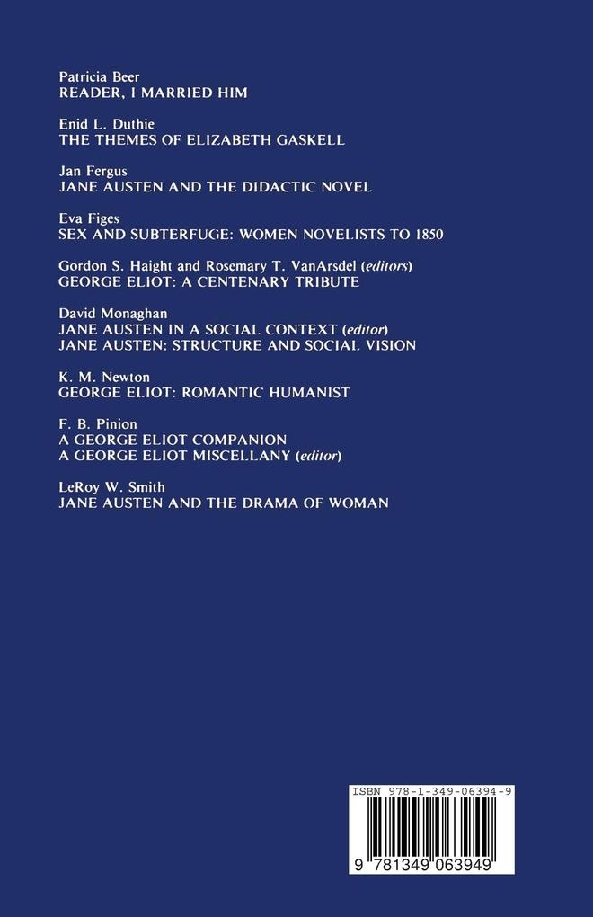 Weitere Ansicht: Women in the English Novel, 1800-1900 | Merryn Williams