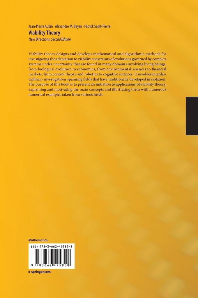 Weitere Ansicht: Viability Theory | Jean-Pierre Aubin, Alexandre M. Bayen, Patrick Saint-Pierre