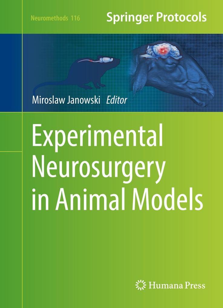 Produktbild: Experimental Neurosurgery in Animal Models