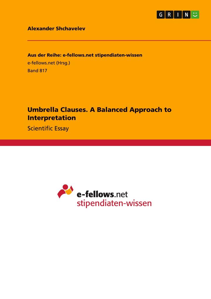 Produktbild: Umbrella Clauses. A Balanced Approach to Interpretation | Alexander Shchavelev
