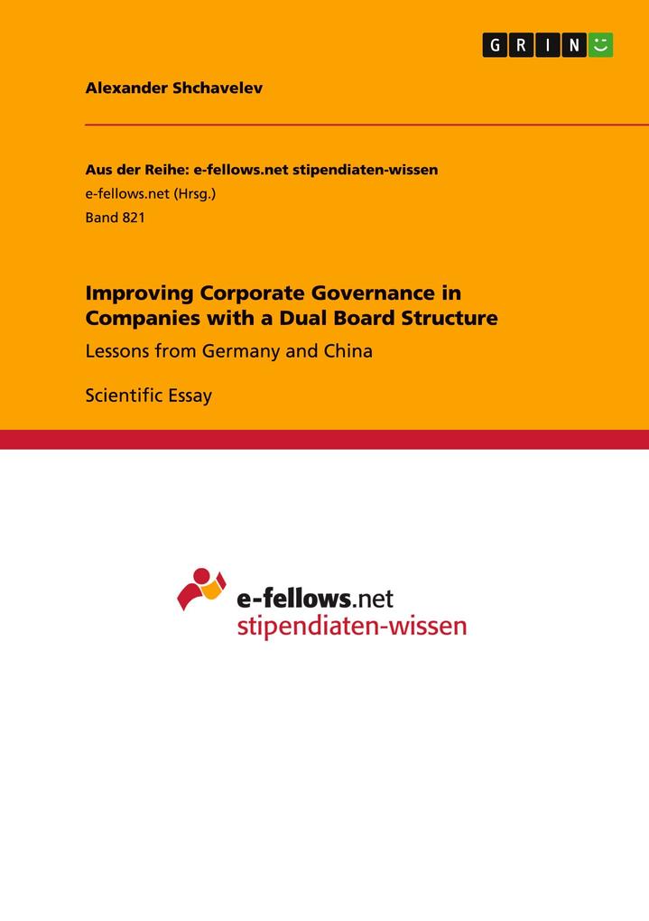 Produktbild: Improving Corporate Governance in Companies with a Dual Board Structure | Alexander Shchavelev