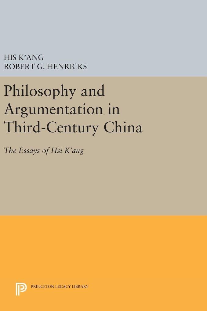 Produktbild: Philosophy and Argumentation in Third-Century China | His K'Ang, Robert G. Henricks