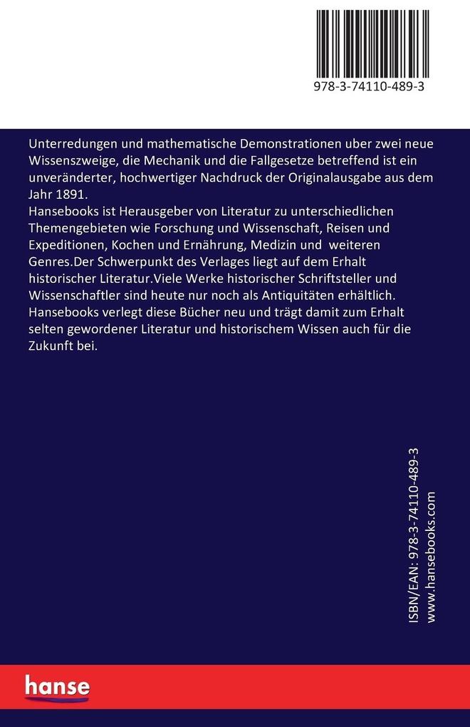 Weitere Ansicht: Unterredungen und mathematische Demonstrationen über zwei neue Wissenszweige | Galileo Galilei
