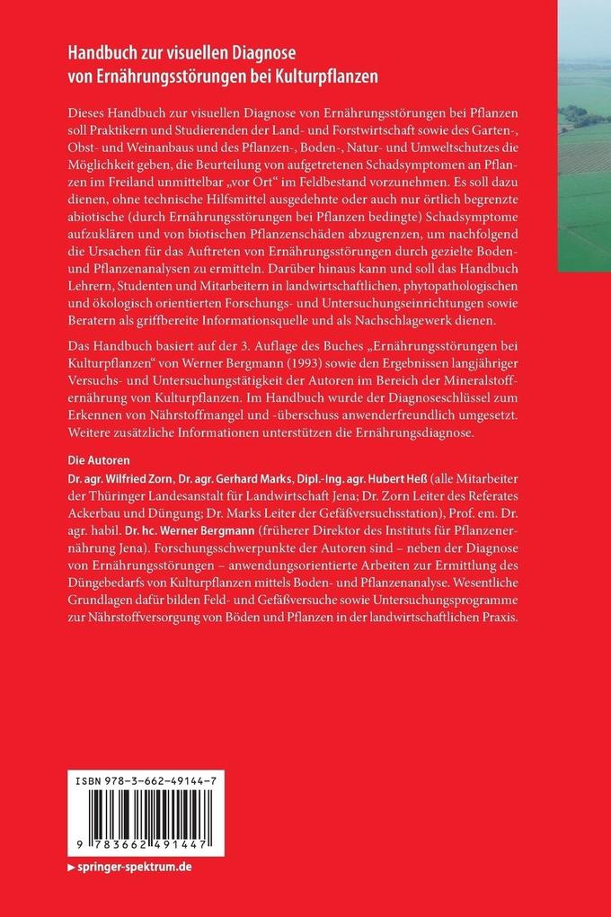 Weitere Ansicht: Handbuch zur visuellen Diagnose von Ernährungsstörungen bei Kulturpflanzen | Wilfried Zorn, Gerhard Marks, Hubert Heß, Werner Bergmann