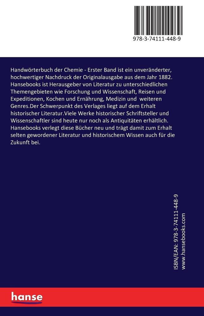 Weitere Ansicht: Handwörterbuch der Chemie | Albert Ladenburg, Albert Matzdorff