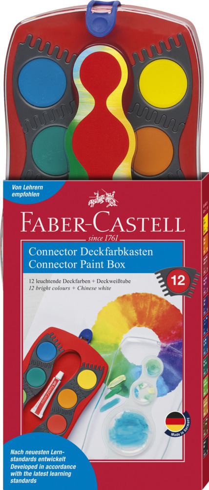 Produktbild: Faber-Castell Farbkasten Connector 12 Farben rot