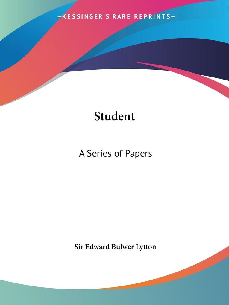 Produktbild: Student | Edward Bulwer Lytton