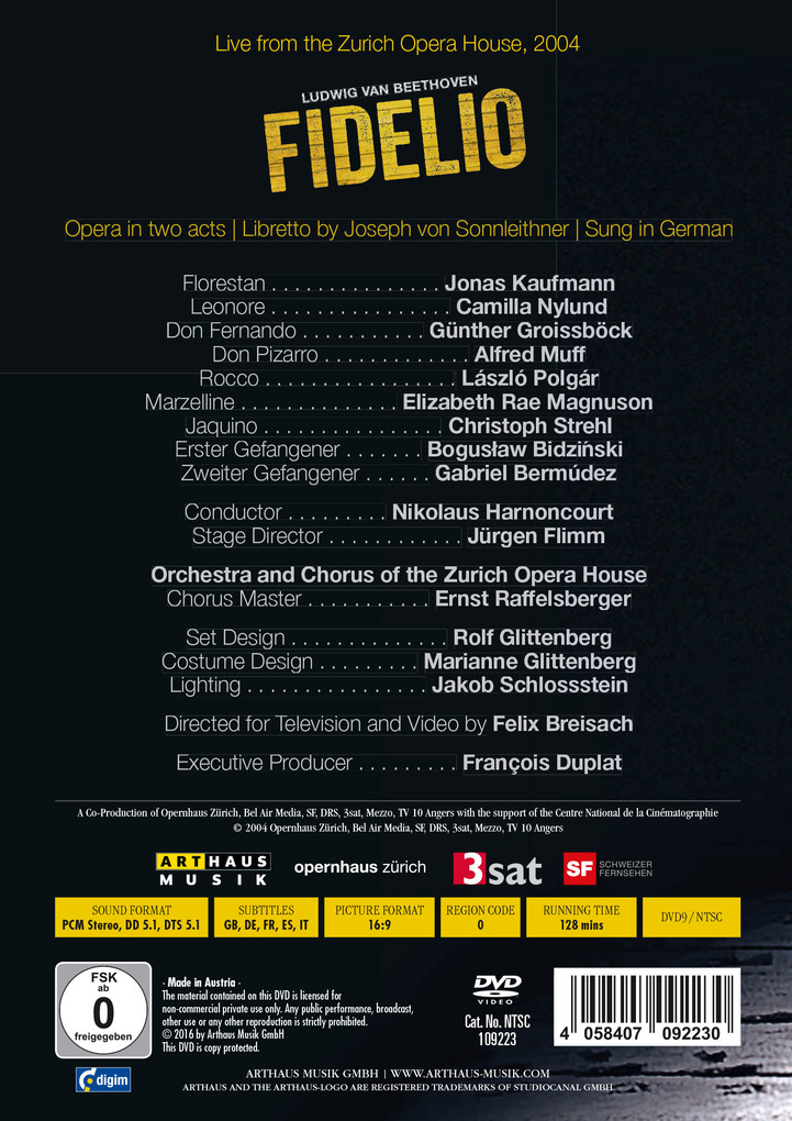 Weitere Ansicht: Fidelio | J./Nylund, C./Groissböck, G./Harnoncourt, N. Kaufmann, J. /Nylund Kaufmann