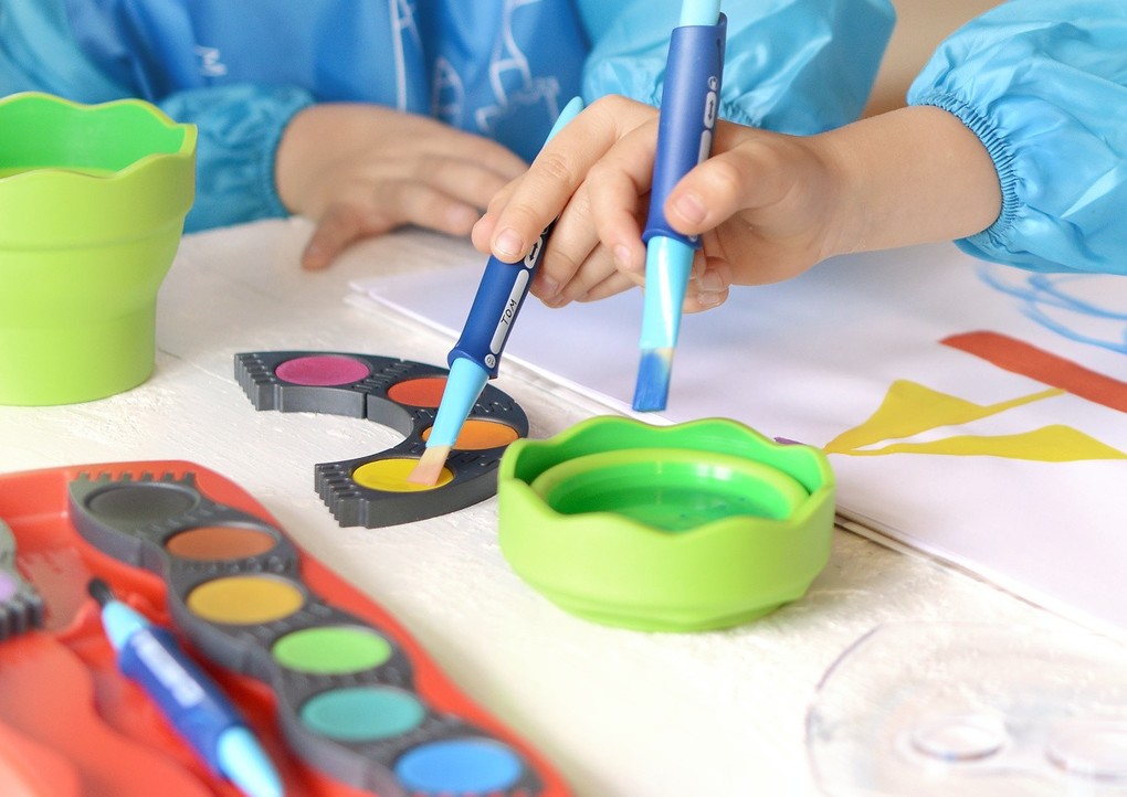 Weitere Ansicht: Faber-Castell Malschürze für Kinder blau