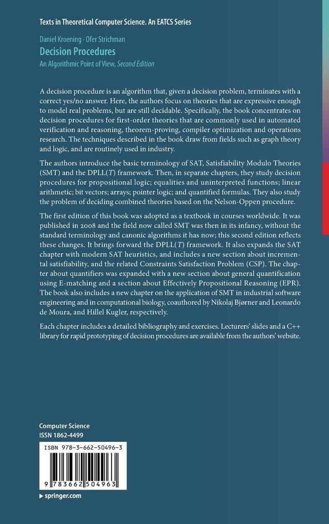 Weitere Ansicht: Decision Procedures | Daniel Kroening, Ofer Strichman