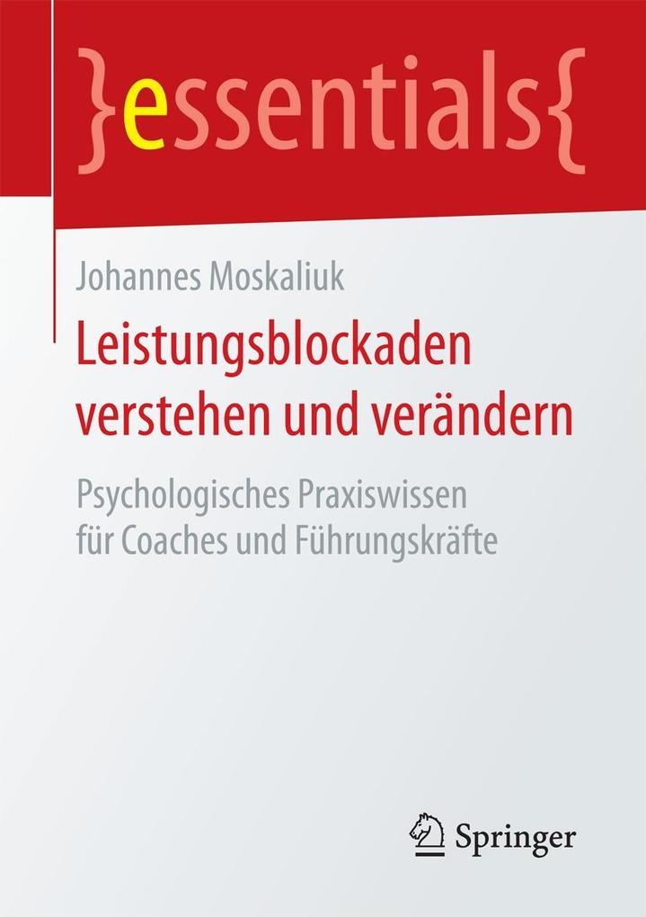 Produktbild: Leistungsblockaden verstehen und verändern | Johannes Moskaliuk