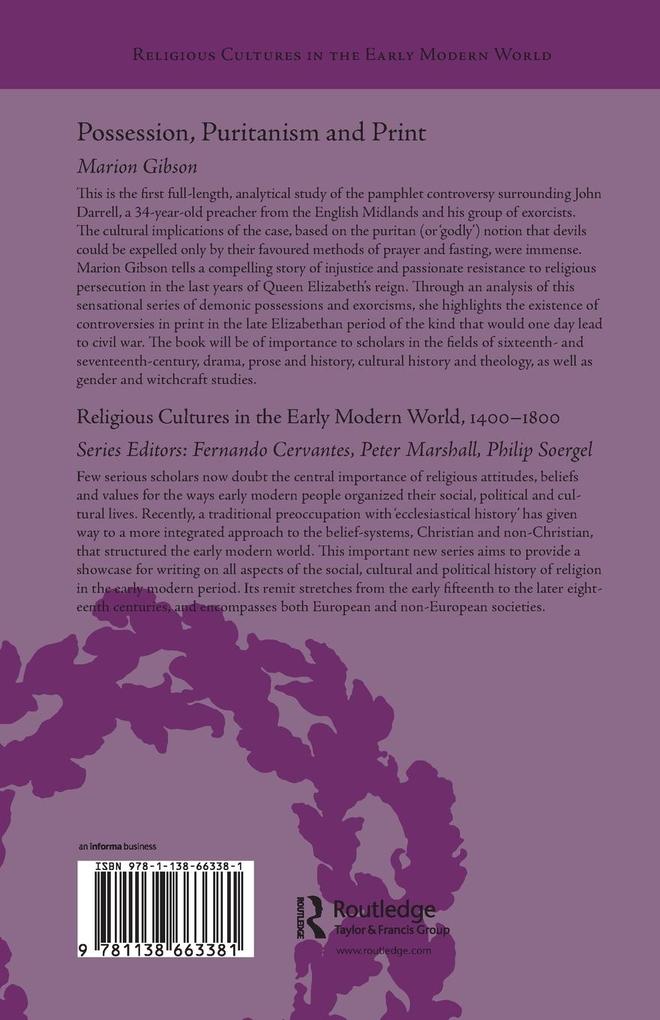 Weitere Ansicht: Possession, Puritanism and Print | Marion Gibson