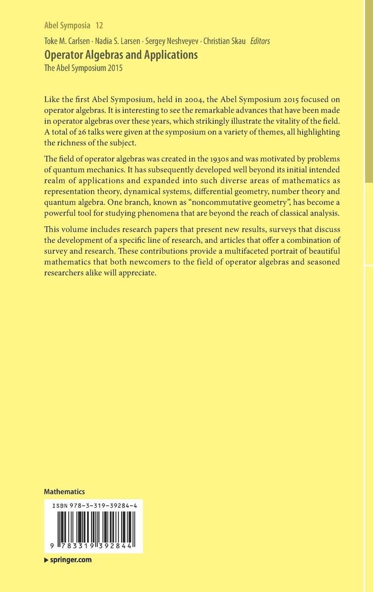 Weitere Ansicht: Operator Algebras and Applications