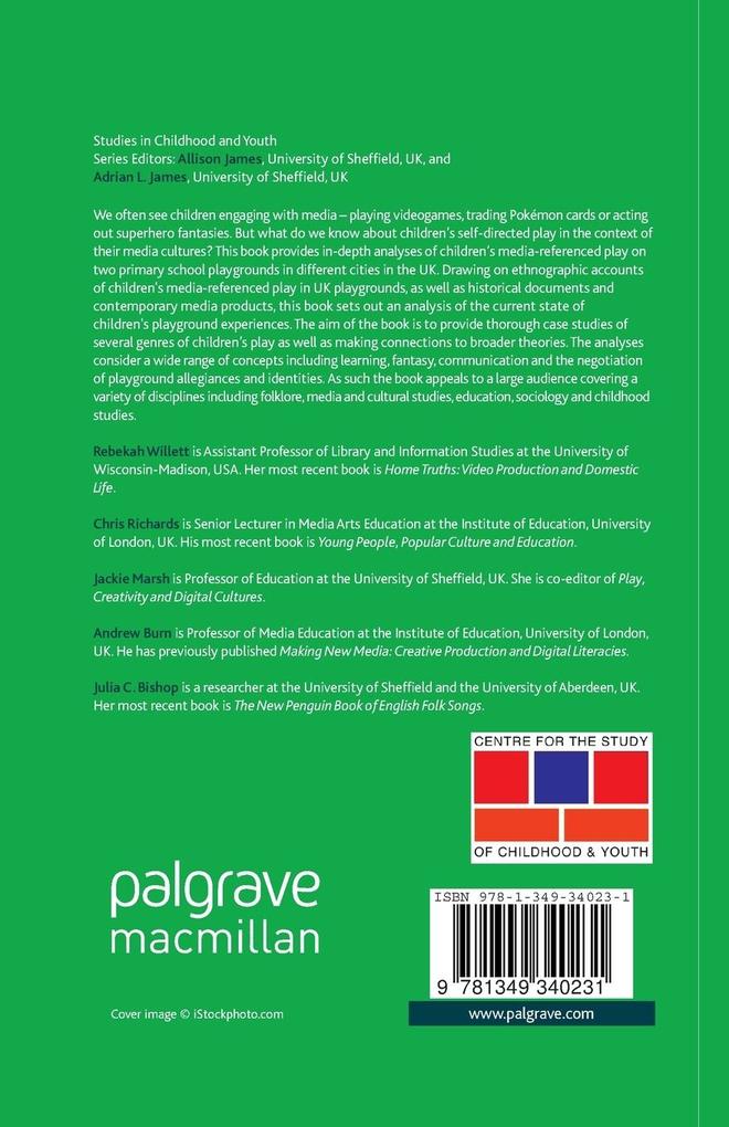 Weitere Ansicht: Children, Media and Playground Cultures | C. Richards, J. Marsh, A. Burn, R. Willett, J. C Bishop