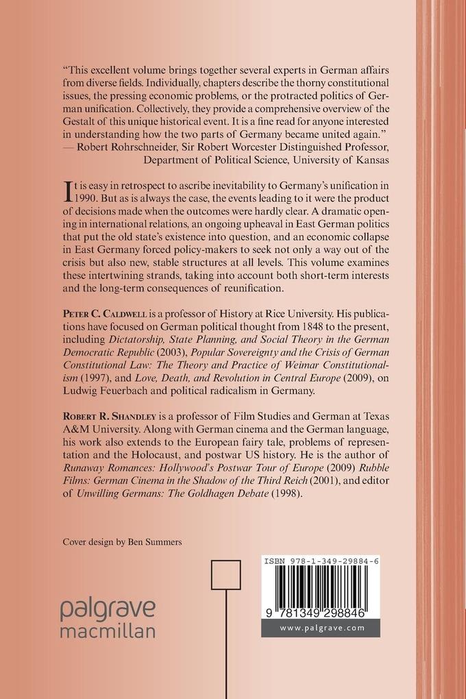 Weitere Ansicht: German Unification | P. Caldwell, R. Shandley, Peter C. Caldwell, Robert R. Shandley