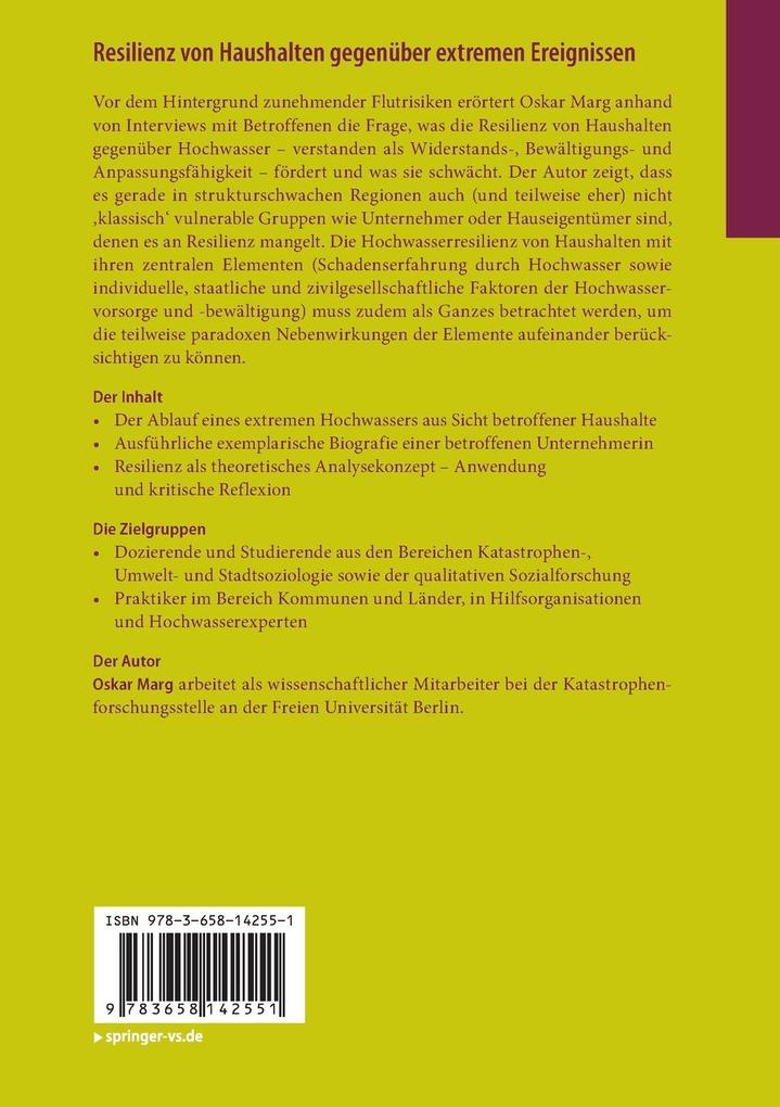 Weitere Ansicht: Resilienz von Haushalten gegenüber extremen Ereignissen | Oskar Marg