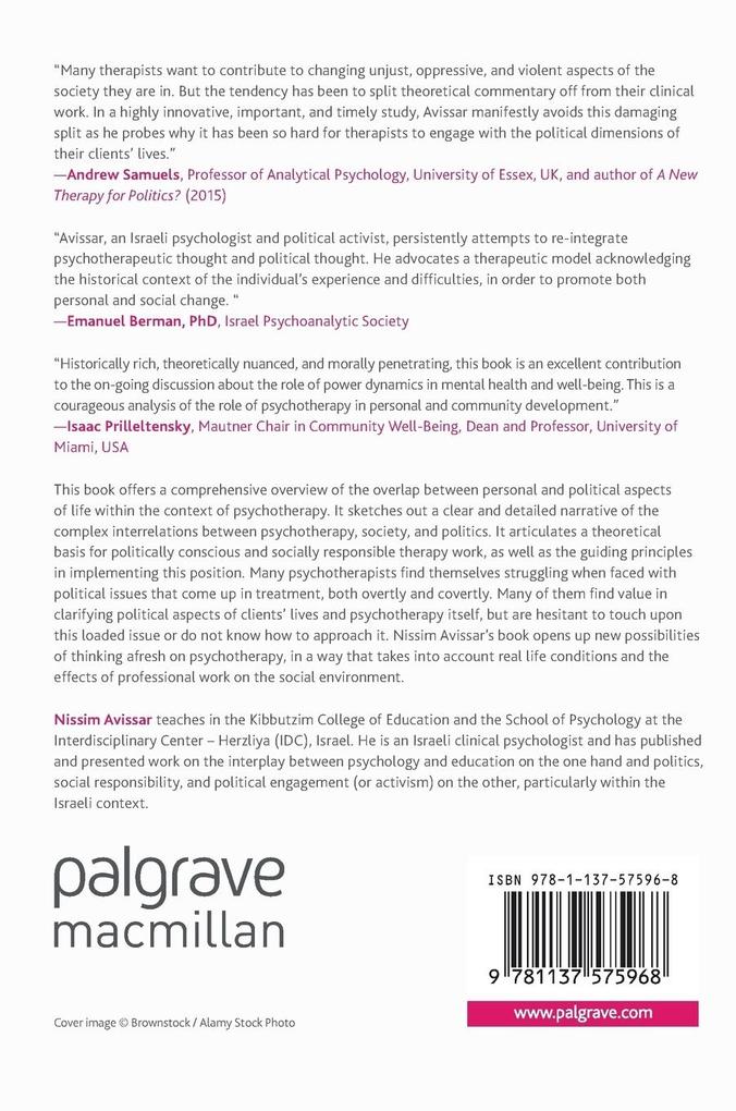 Weitere Ansicht: Psychotherapy, Society, and Politics | Nissim Avissar