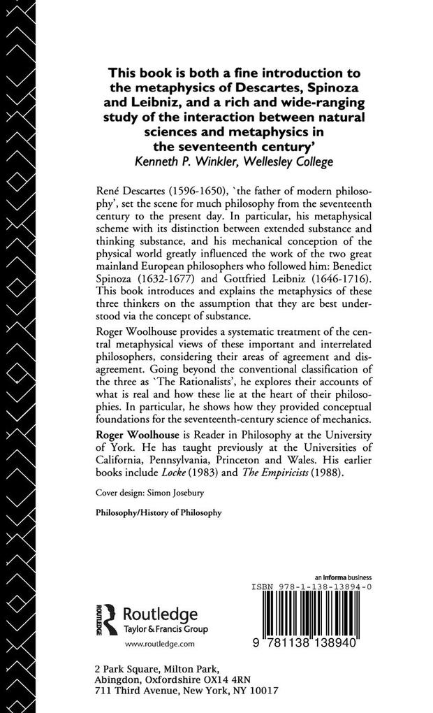 Weitere Ansicht: Descartes, Spinoza, Leibniz | Roger Woolhouse