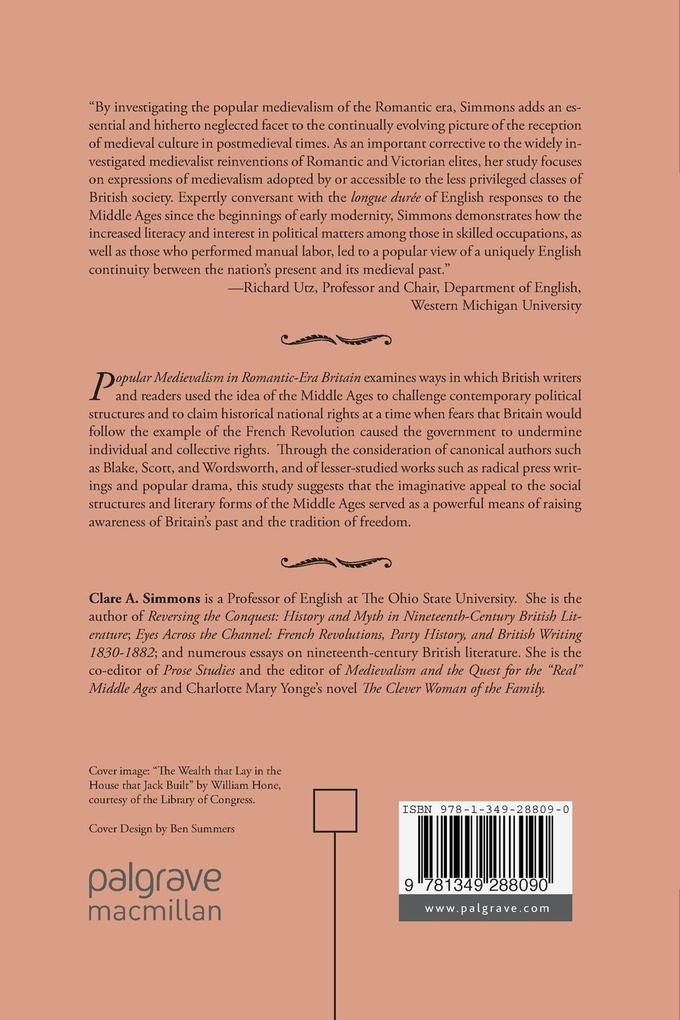 Weitere Ansicht: Popular Medievalism in Romantic-Era Britain | C. Simmons