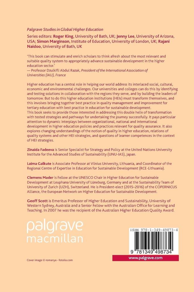 Weitere Ansicht: Sustainable Development and Quality Assurance in Higher Education