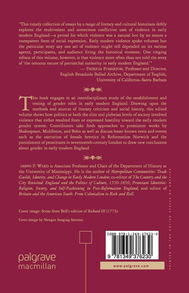 Weitere Ansicht: Violence, Politics, and Gender in Early Modern England