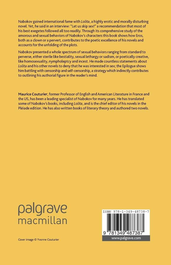 Weitere Ansicht: Nabokov's Eros and the Poetics of Desire | M. Couturier