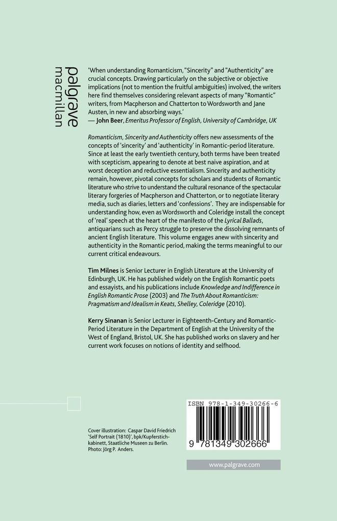 Weitere Ansicht: Romanticism, Sincerity and Authenticity