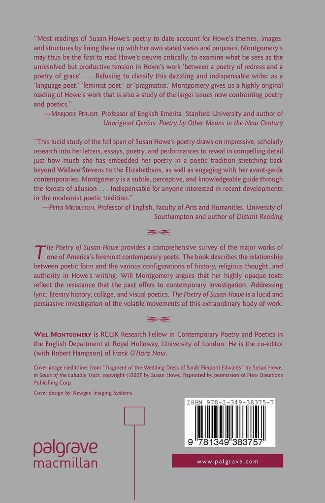 Weitere Ansicht: The Poetry of Susan Howe | W. Montgomery