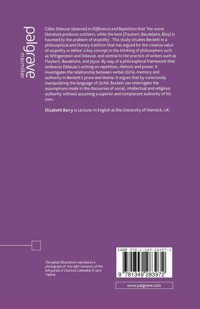 Weitere Ansicht: Beckett and Authority | Elizabeth Barry