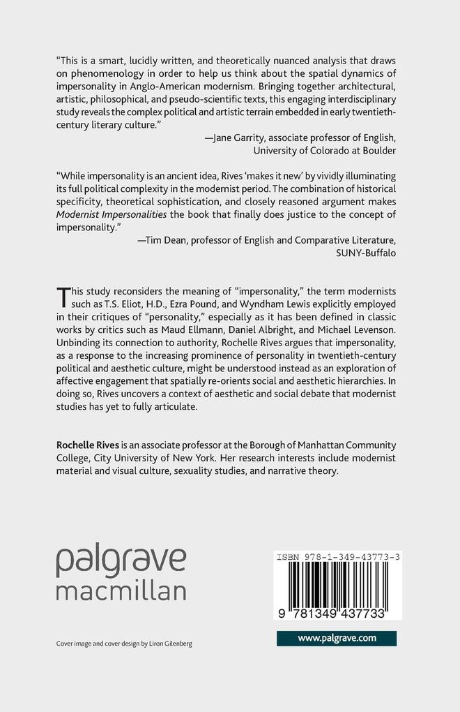 Weitere Ansicht: Modernist Impersonalities | R. Rives