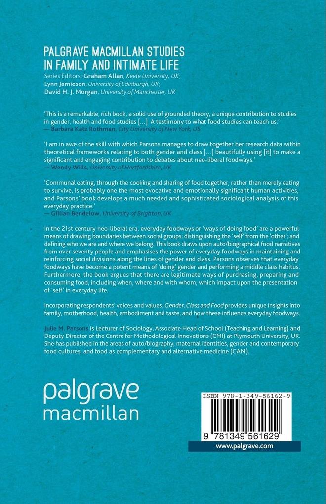 Weitere Ansicht: Gender, Class and Food | Julie M. Parsons