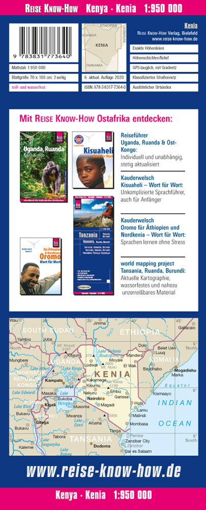 Weitere Ansicht: Reise Know-How Landkarte Kenia / Kenya (1:950.000) | Reise Know-How Verlag Peter Rump